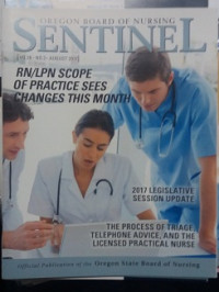 Image of SENTINEL : Oregon Board Of Nursing : RN/LPN Scope Of Practice Sees Changes This Month
